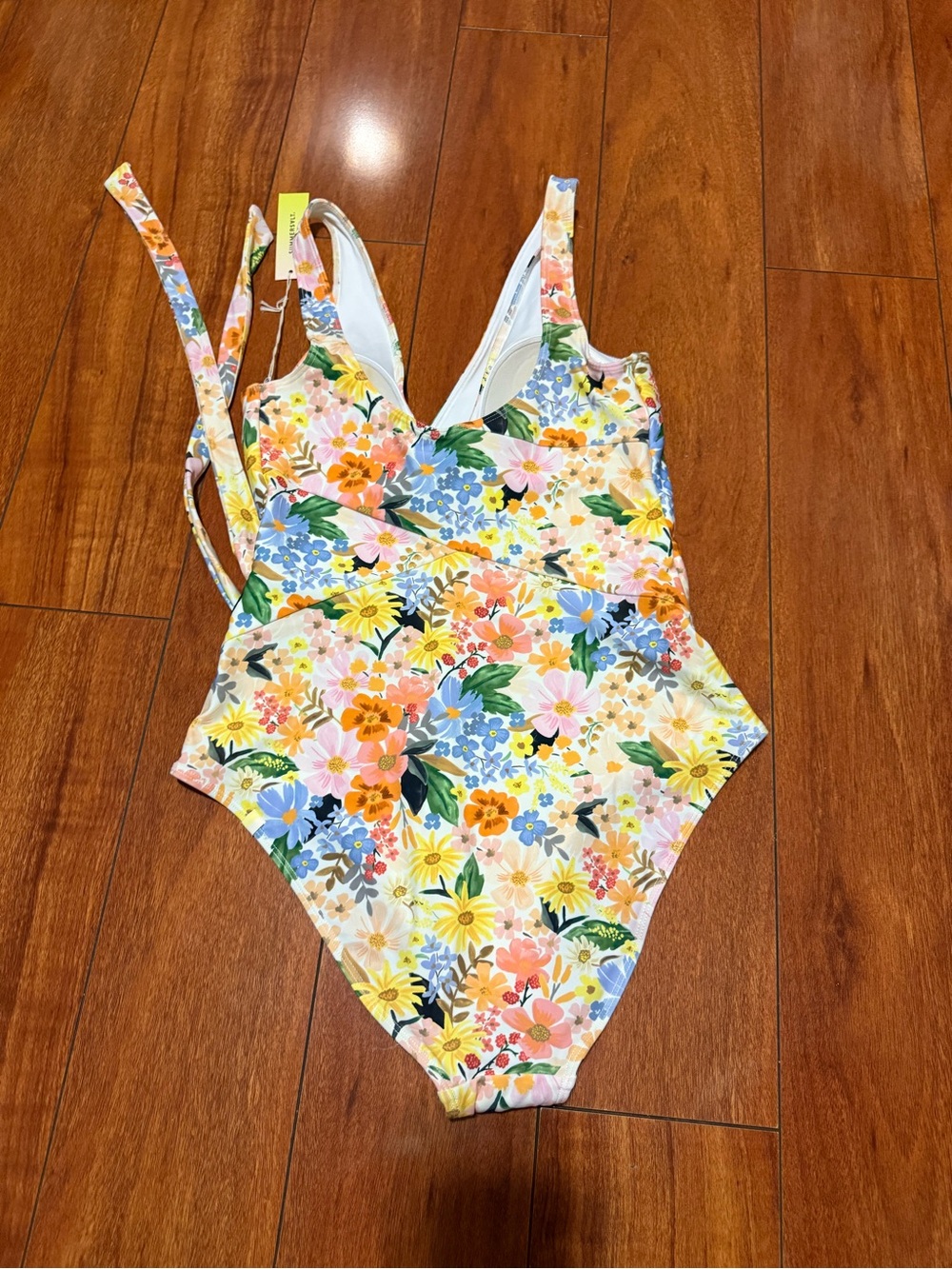 NWT | summersalt x Rifle Paper|  Marguerite Floral Wrap One-Piece Swimsuit - Picture 3 of 7